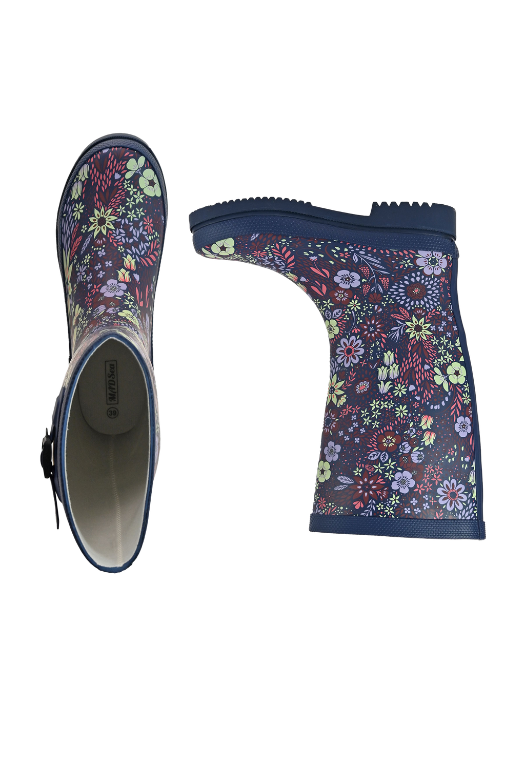 MADSea Damen Gummistiefel Flower Langschaft