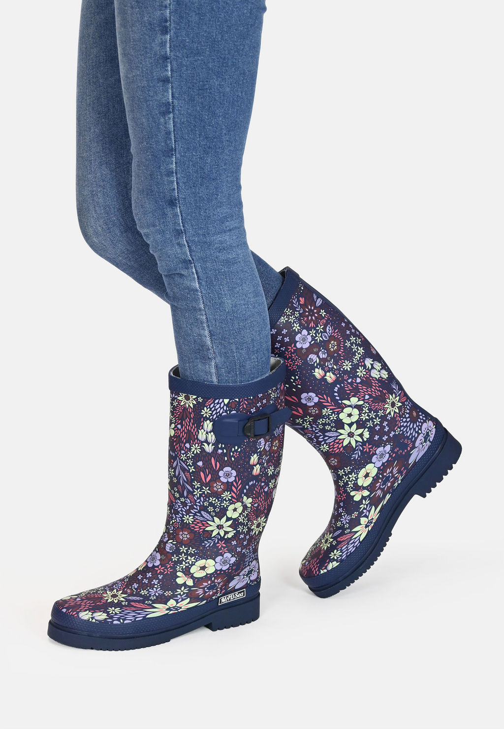 MADSea Damen Gummistiefel Flower Langschaft