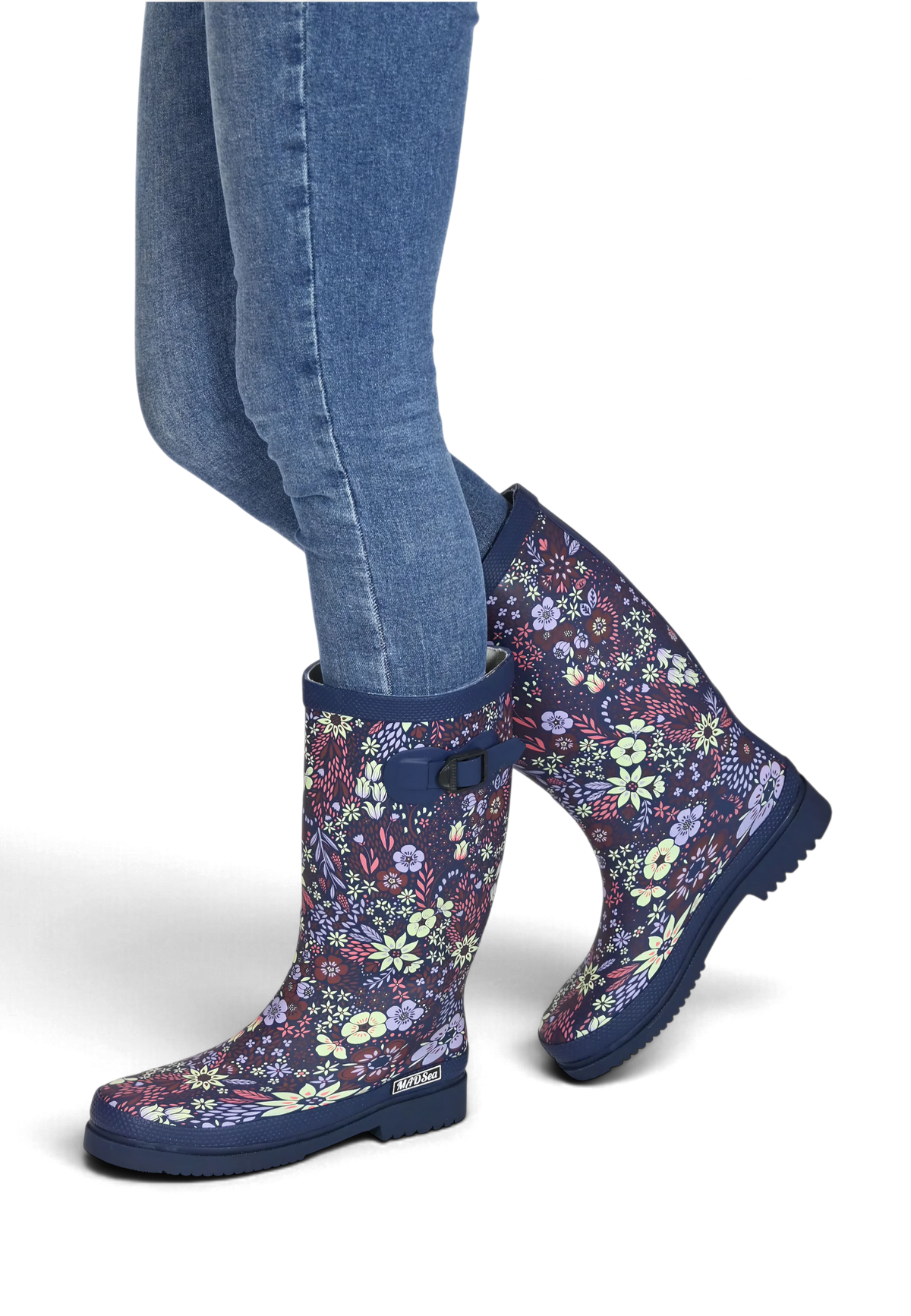 MADSea Damen Gummistiefel Flower Langschaft