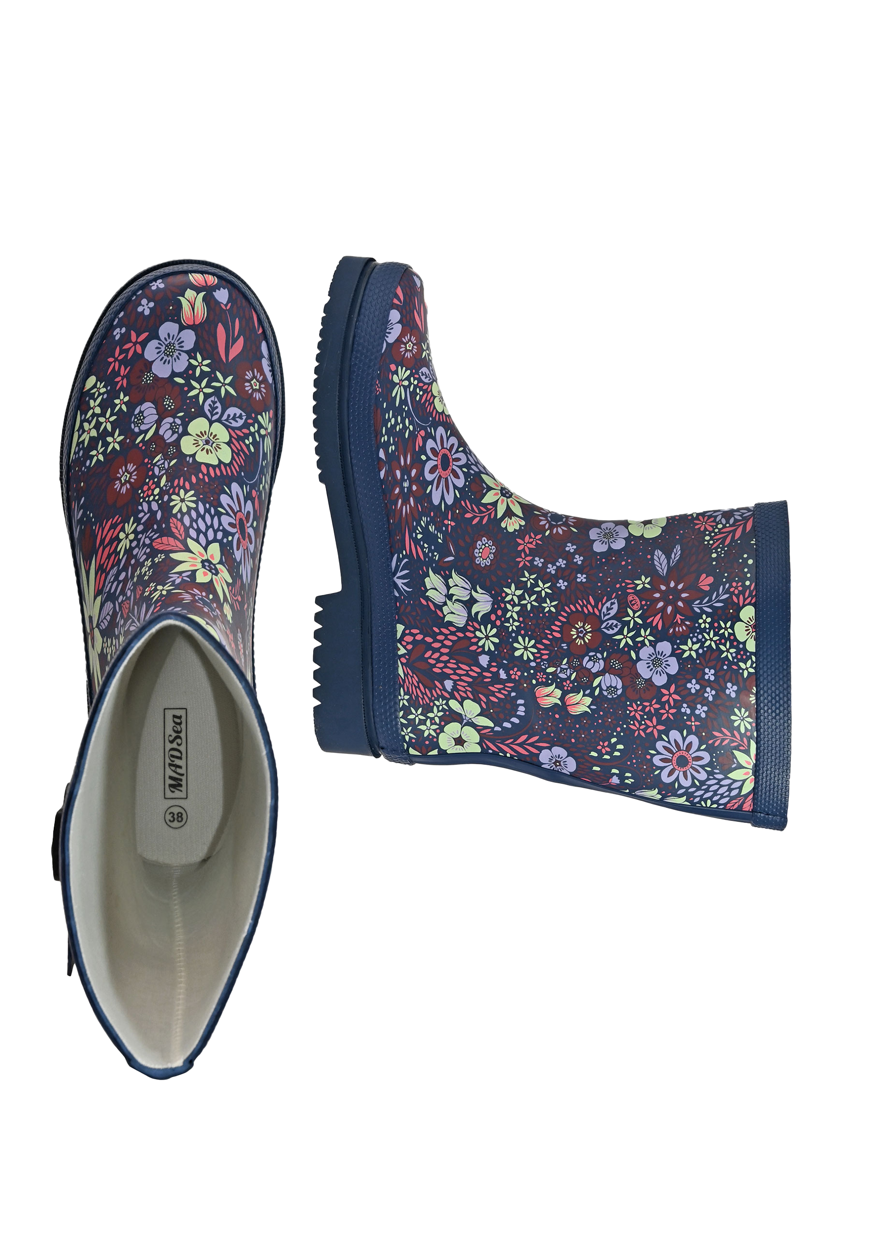 MADSea Damen Gummistiefel Flower Halbschaft