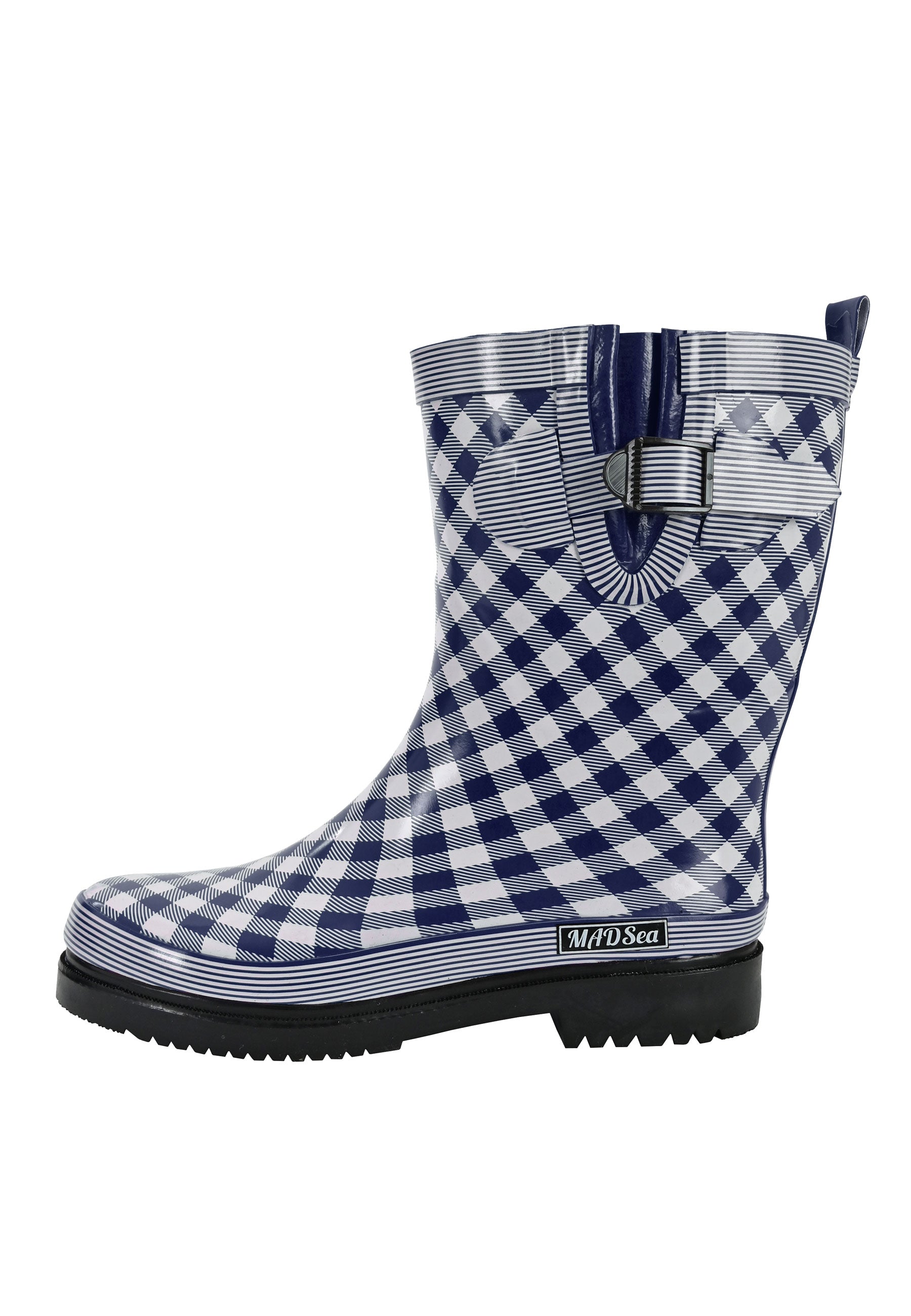 MADSea Damen Gummistiefel Ocean Checkered Halbschaft