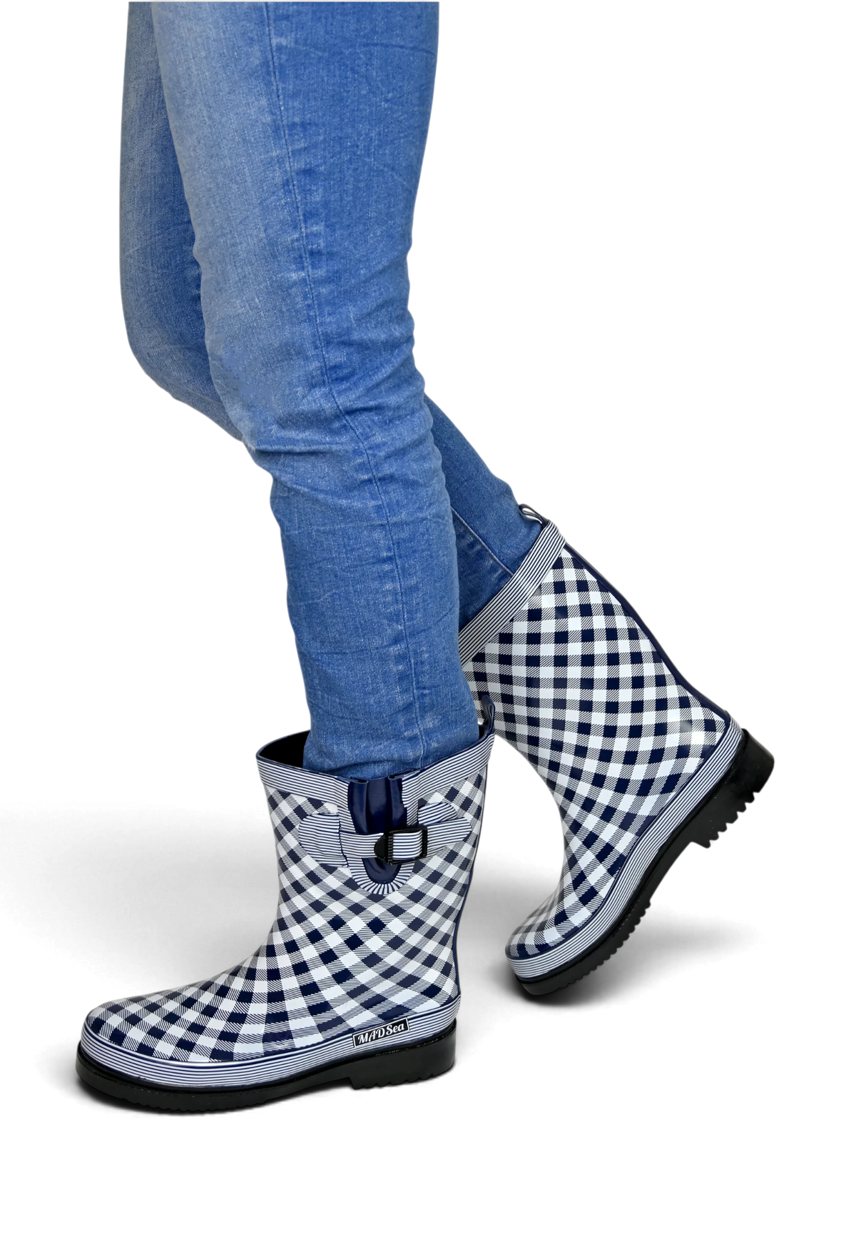 MADSea Damen Gummistiefel Ocean Checkered Halbschaft
