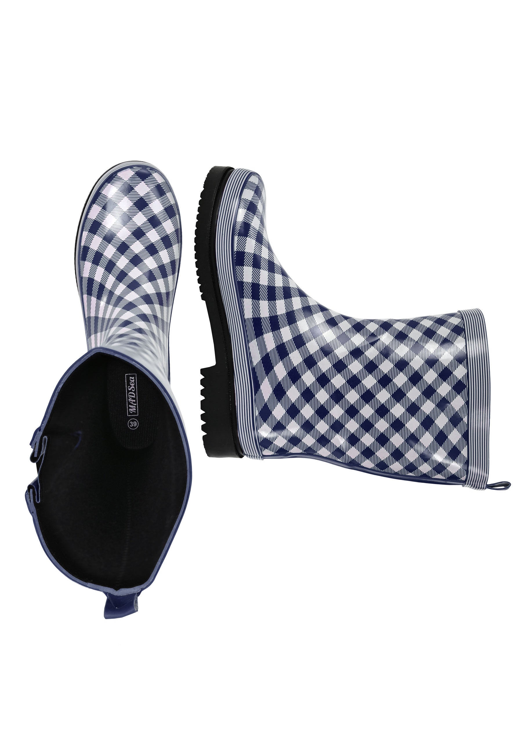 MADSea Damen Gummistiefel Ocean Checkered Halbschaft