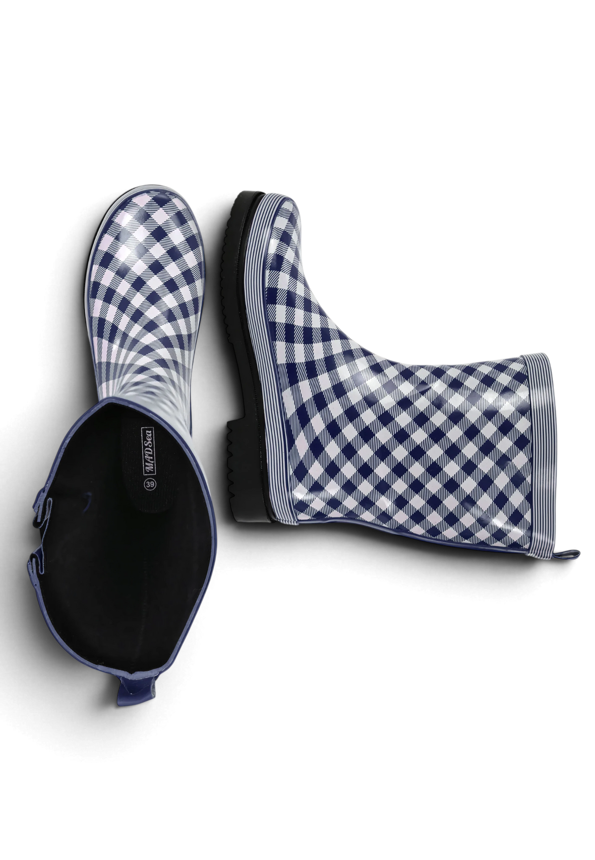 MADSea Damen Gummistiefel Ocean Checkered Halbschaft