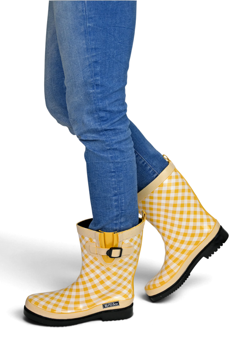 MADSea Damen Gummistiefel Ocean Checkered Halbschaft