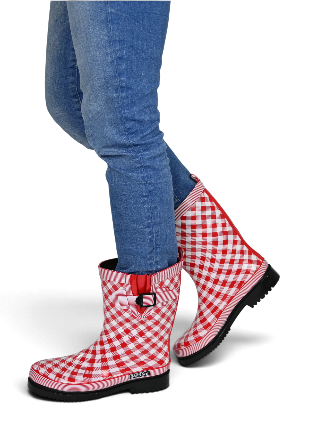MADSea Damen Gummistiefel Ocean Checkered Halbschaft