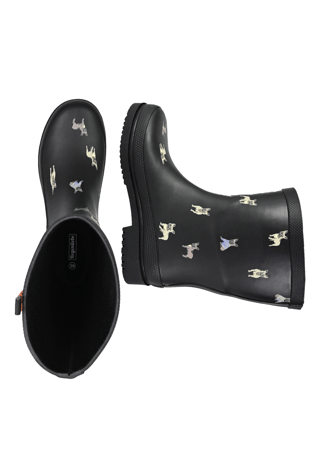 Regenliebe Damen Gummistiefel Mops Halbschaft