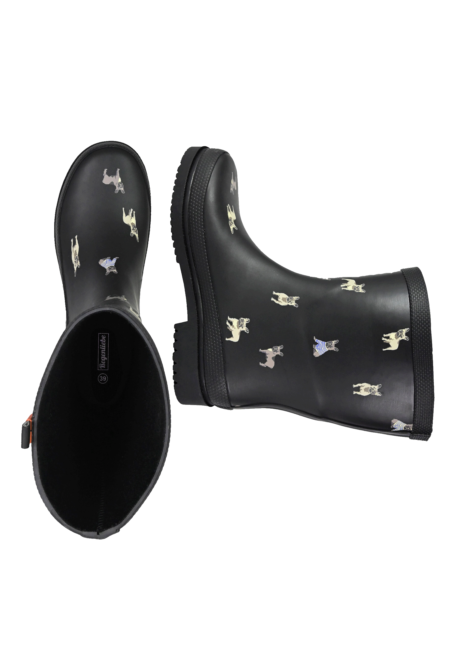 Regenliebe Damen Gummistiefel Mops Halbschaft