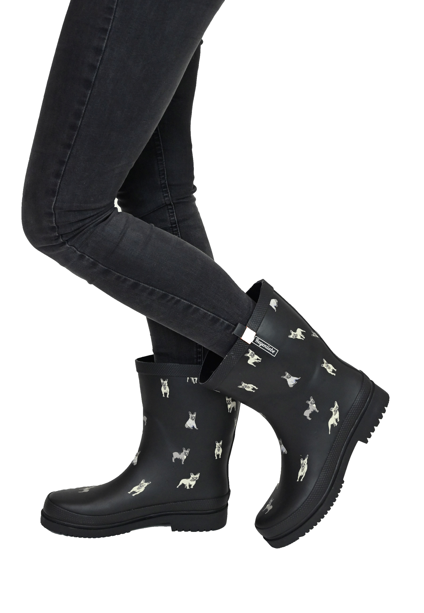 Regenliebe Damen Gummistiefel Mops Halbschaft