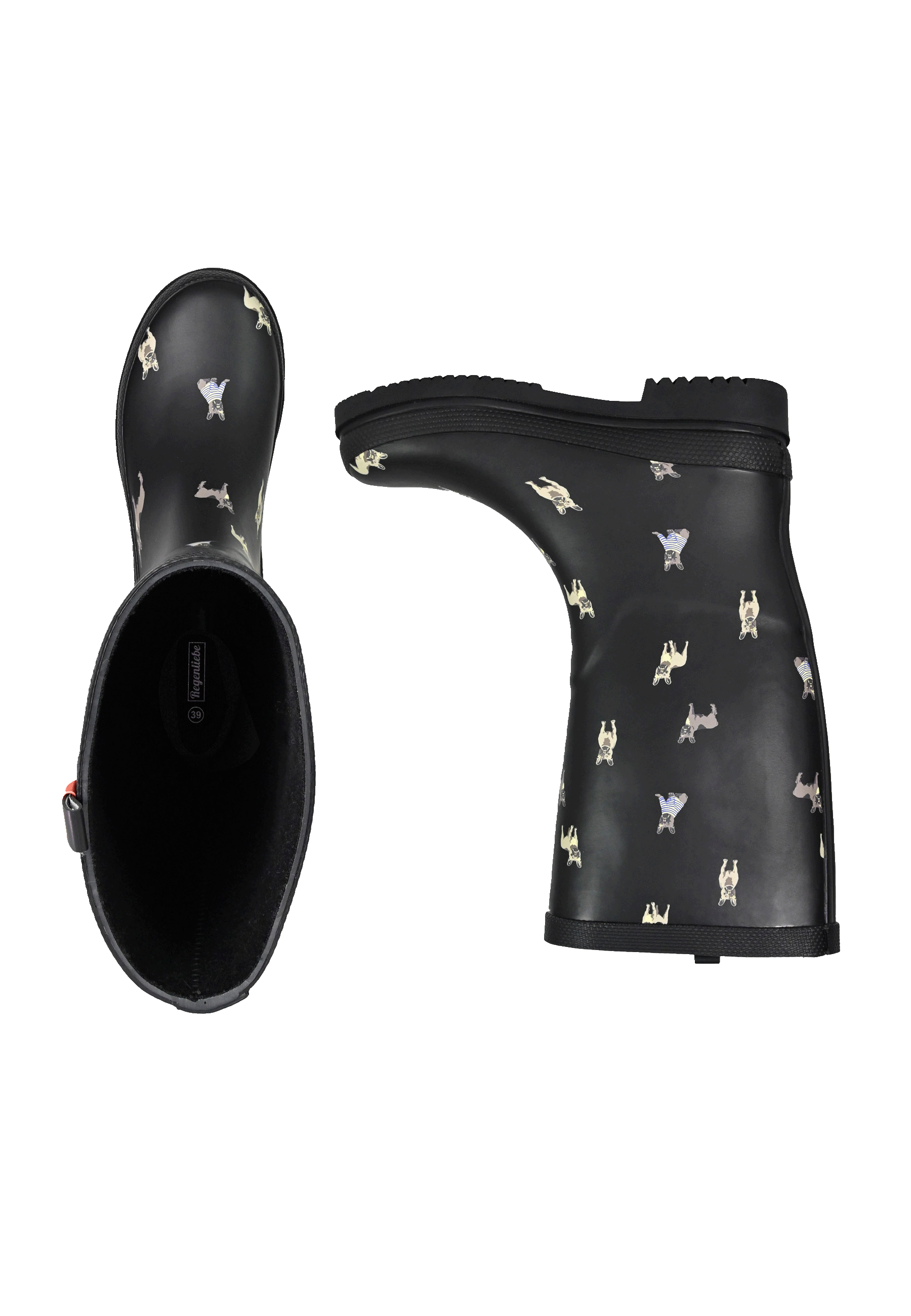 Regenliebe Damen Gummistiefel Mops Langschaft