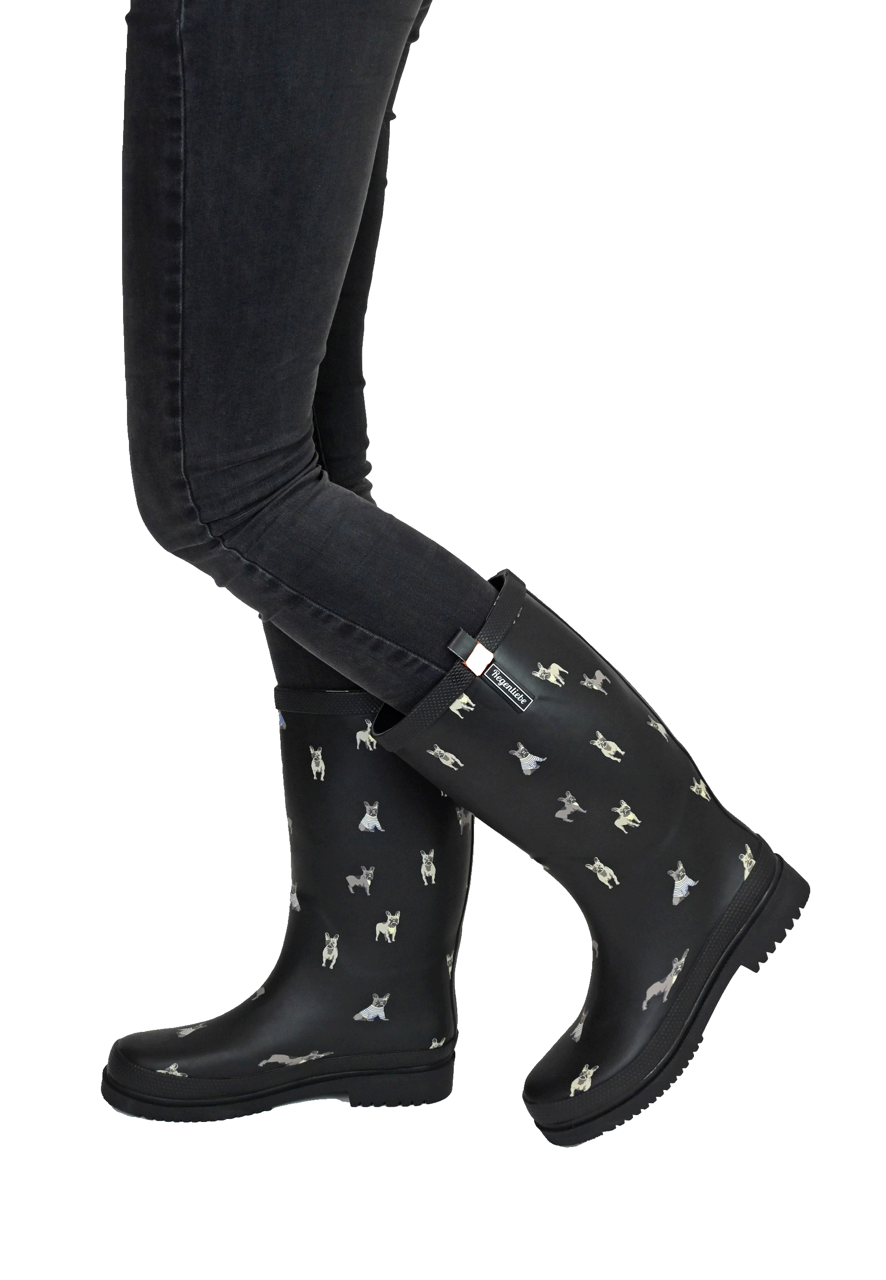 Regenliebe Damen Gummistiefel Mops Langschaft