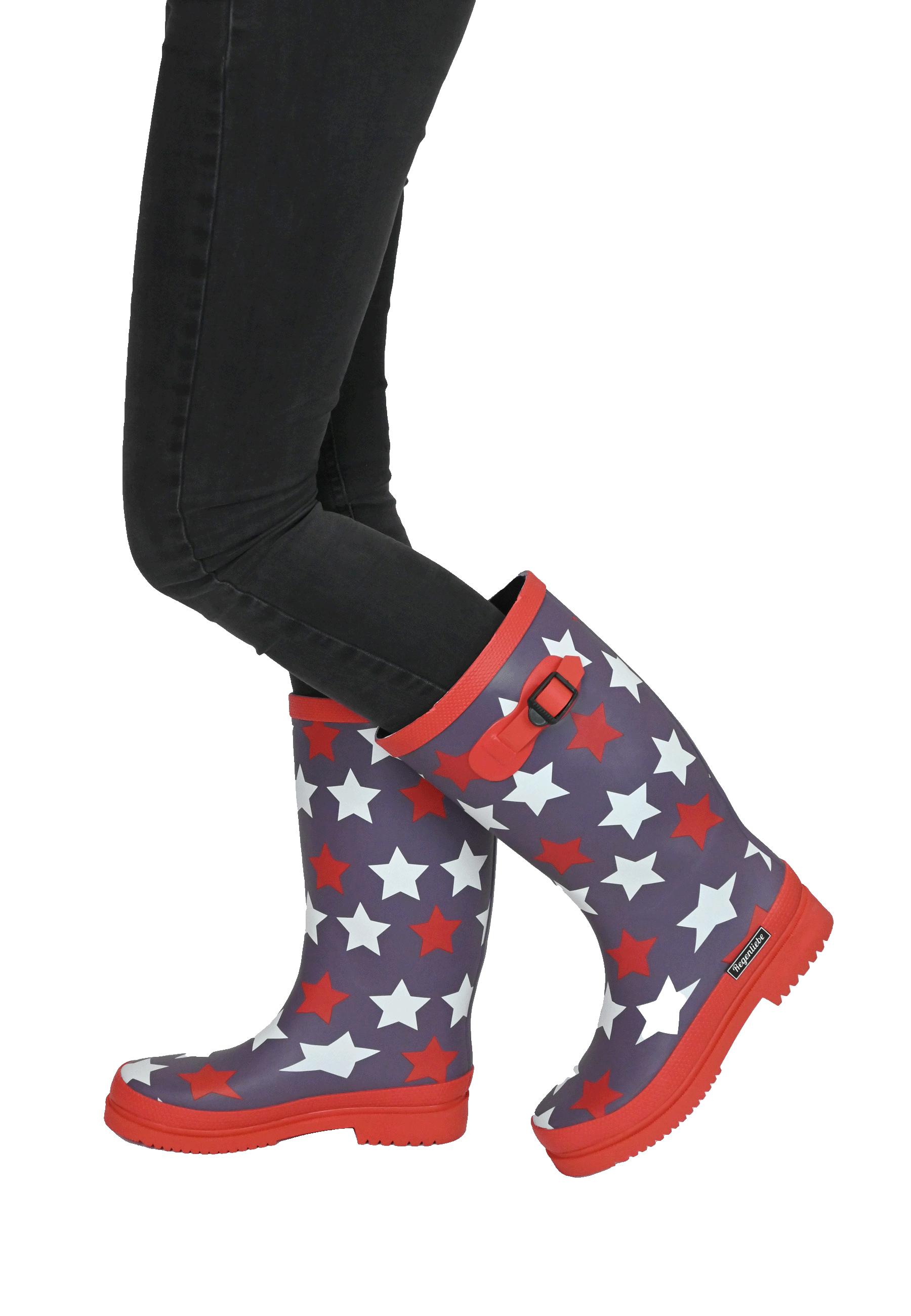 Regenliebe Damen Gummistiefel Stars Langschaft